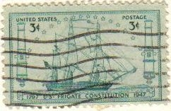 Z vendido USA 1947 Scott 951 Sello Arquitectura Naval Barcos Fragata Constitucion usado Estados Unidos Etats Unis 